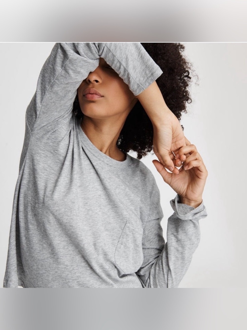 100% Cotton Rag & Bone Heather Gray Long Sleeve Tee